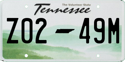 TN license plate Z0249M