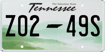 TN license plate Z0249S