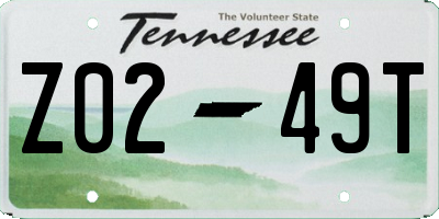 TN license plate Z0249T