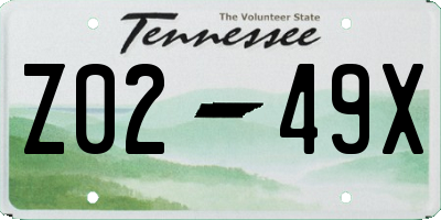 TN license plate Z0249X