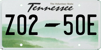 TN license plate Z0250E