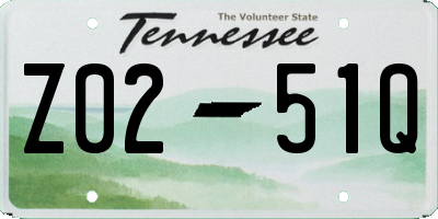 TN license plate Z0251Q