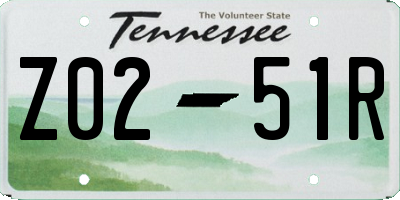 TN license plate Z0251R
