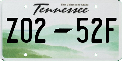 TN license plate Z0252F