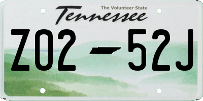 TN license plate Z0252J