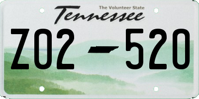 TN license plate Z0252O