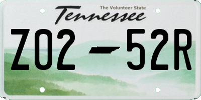TN license plate Z0252R