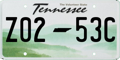 TN license plate Z0253C