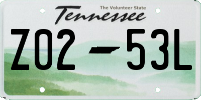 TN license plate Z0253L