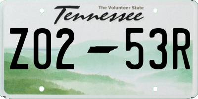 TN license plate Z0253R