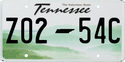 TN license plate Z0254C