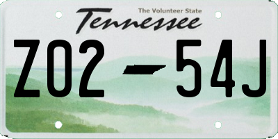 TN license plate Z0254J