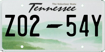 TN license plate Z0254Y