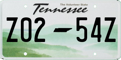 TN license plate Z0254Z