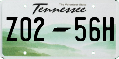 TN license plate Z0256H