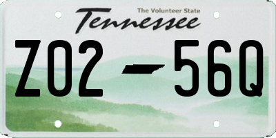 TN license plate Z0256Q