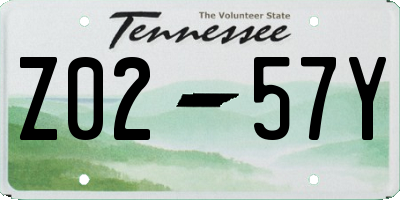 TN license plate Z0257Y
