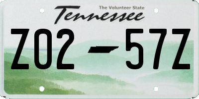 TN license plate Z0257Z
