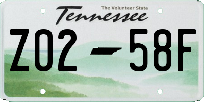 TN license plate Z0258F