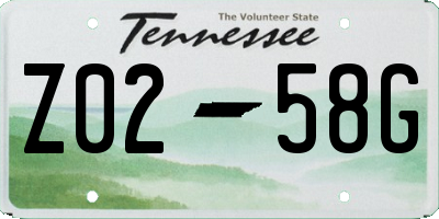 TN license plate Z0258G