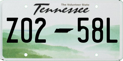 TN license plate Z0258L