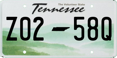 TN license plate Z0258Q