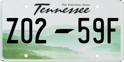 TN license plate Z0259F