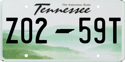TN license plate Z0259T