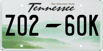TN license plate Z0260K