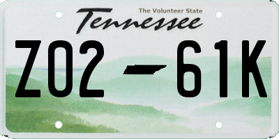 TN license plate Z0261K
