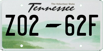 TN license plate Z0262F