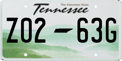 TN license plate Z0263G