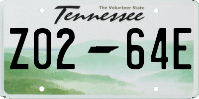 TN license plate Z0264E