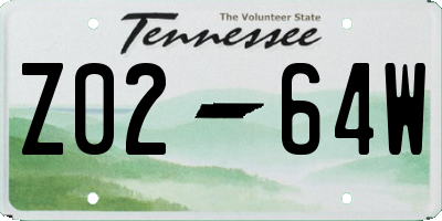 TN license plate Z0264W