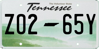 TN license plate Z0265Y
