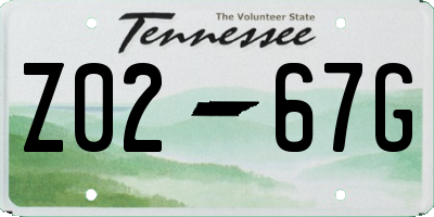 TN license plate Z0267G