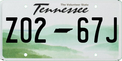 TN license plate Z0267J