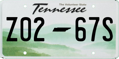 TN license plate Z0267S