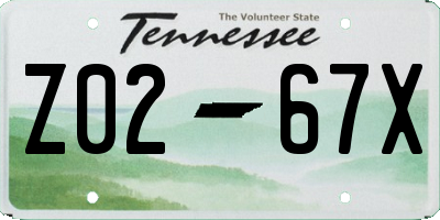 TN license plate Z0267X
