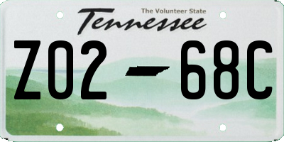 TN license plate Z0268C