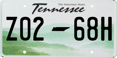 TN license plate Z0268H