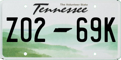 TN license plate Z0269K