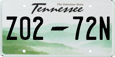 TN license plate Z0272N