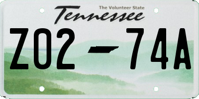 TN license plate Z0274A