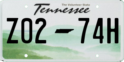 TN license plate Z0274H