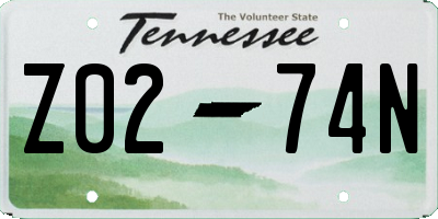 TN license plate Z0274N