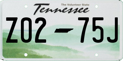 TN license plate Z0275J