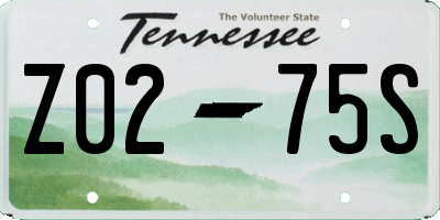 TN license plate Z0275S