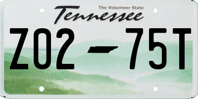 TN license plate Z0275T