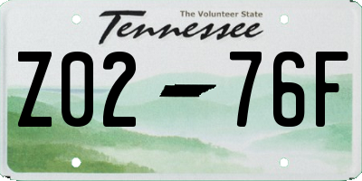 TN license plate Z0276F